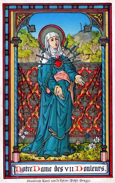 Seven Sorrows Mini Holy Card