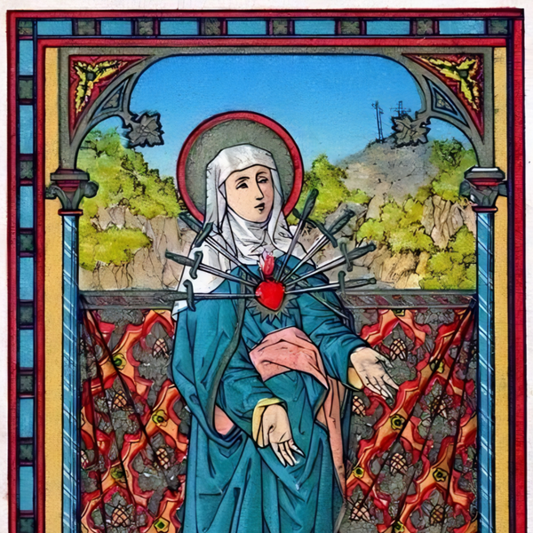 Seven Sorrows Mini Holy Card