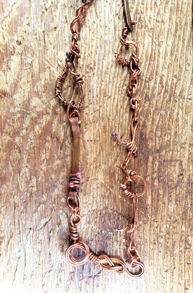 Santa Muerte / Memento Mori Copper Amulet Necklace - Custom Made To Order