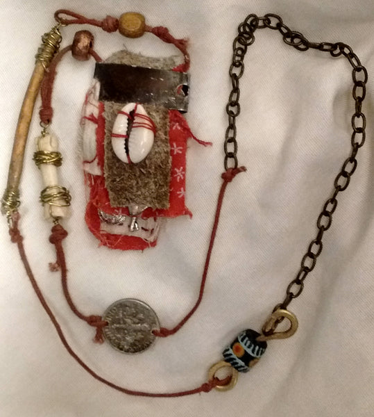 The Red Charm: Rustic Hoodoo Charm Amulet Necklace
