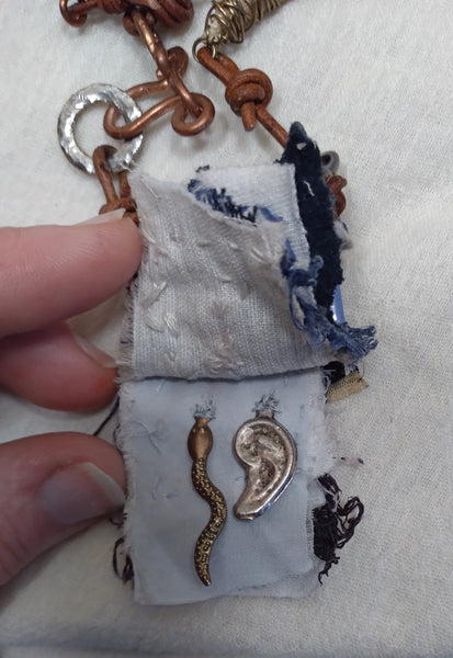 The Blue Charm: Rustic Hoodoo Charm Amulet Necklace