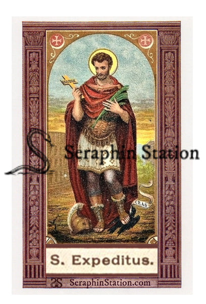St. Expedite Holy Card, Wallet Sized - Redesigned