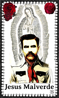 Jesus Malverde Mini Prayer Card, Wallet Sized