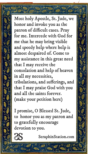 St. Jude Holy Card, Wallet Sized