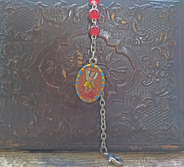 St. Michael Niner Chaplet Bracelet, Hand-painted Medal