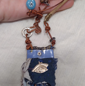 The Blue Charm: Rustic Hoodoo Amulet Necklace
