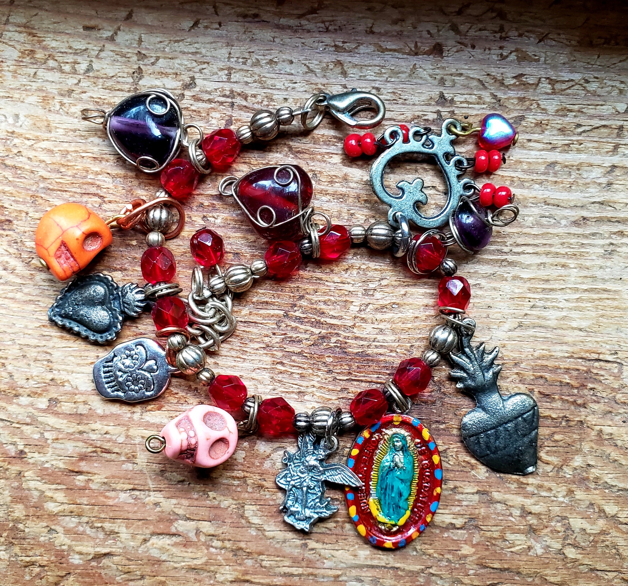 Day of the Dead  - Guadalupe Charm Bracelet