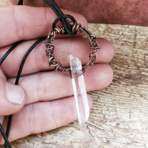 Copper and Quartz Talisman Pendant