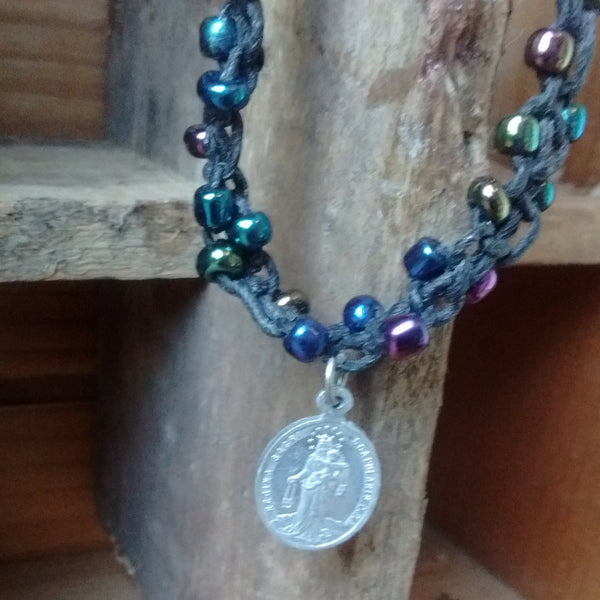 Virgin Mary Beaded Knotwork Bracelet