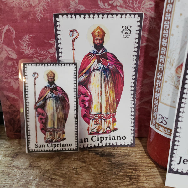 St. Cyprian Vigil Candle Labels, 4-pack