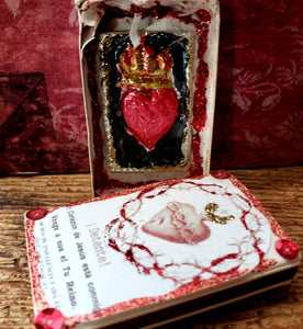 Sacred Heart Detente Matchbox Shrine - Protection