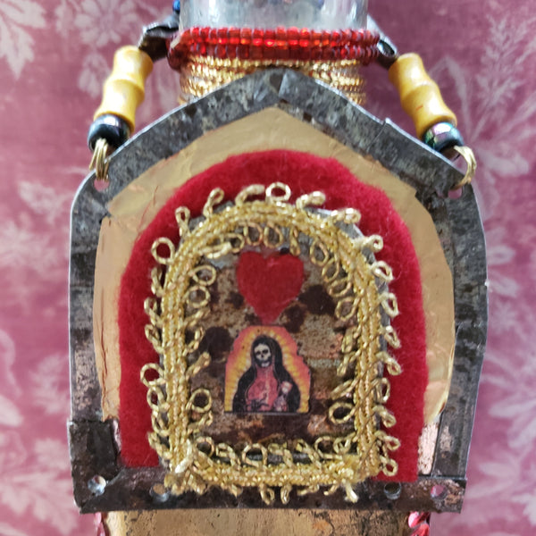 Santa Muerte Tinwork Shrine Ornament