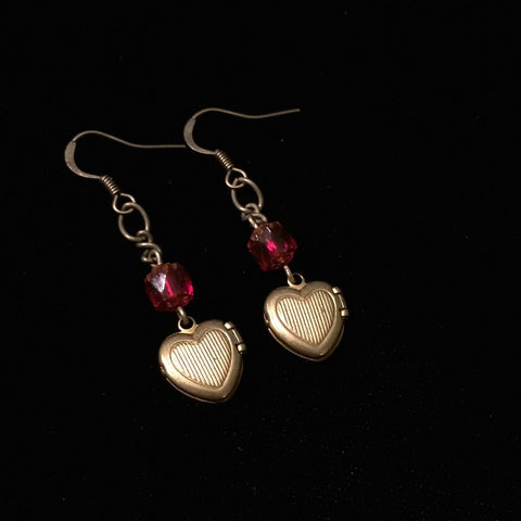 Vintage Heart Locket Earrings - Wearable Mojo