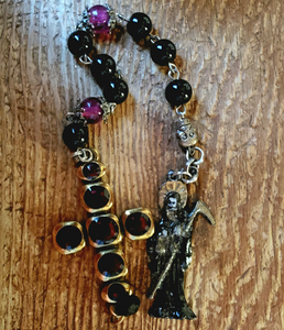 Santa Muerte Chaplet / Pocket Rosary (La Negra)