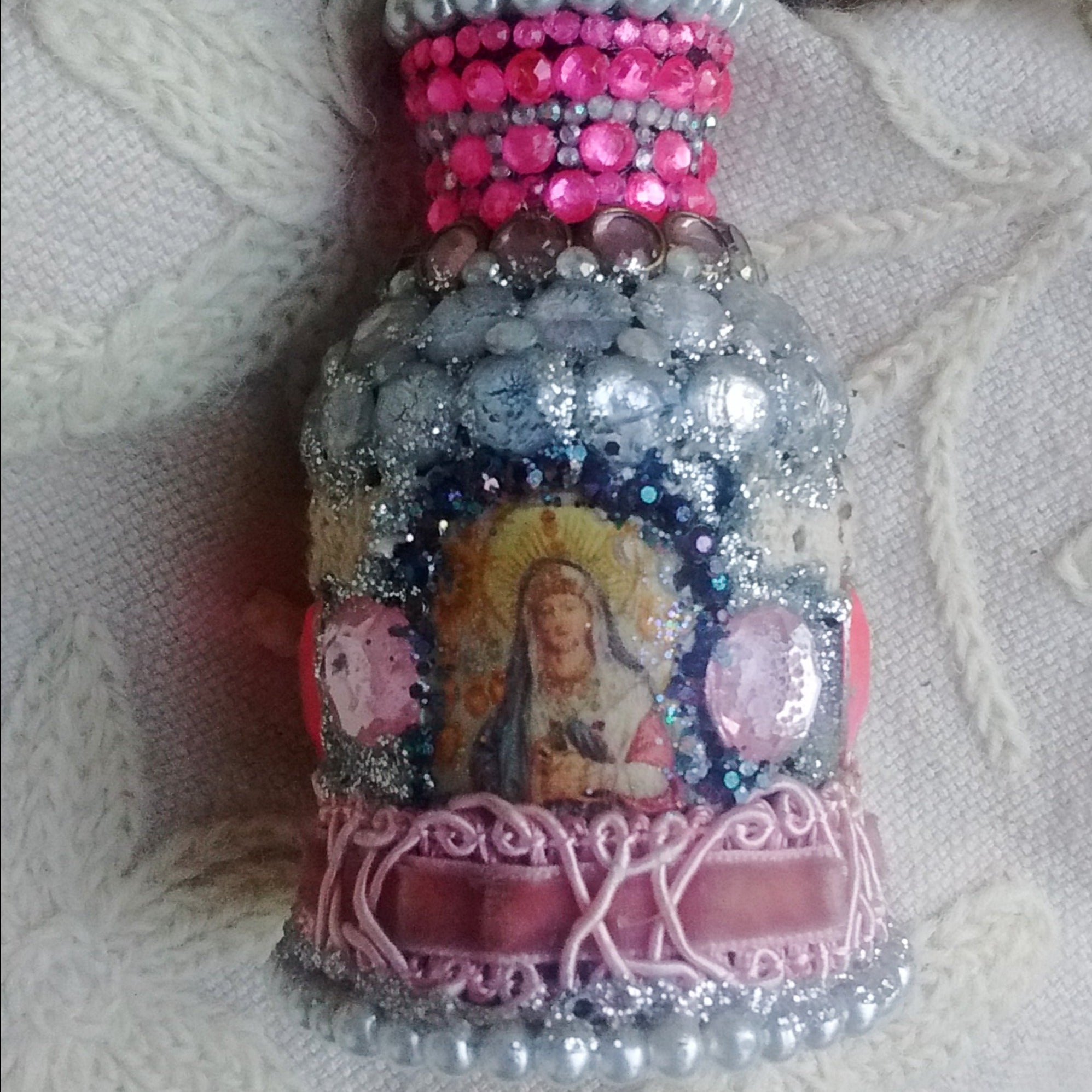 Erzulie Freda Altar Art Bottle, Mater Dolorosa