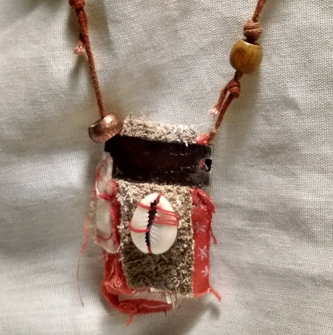 The Red Charm: Rustic Hoodoo Charm Amulet Necklace