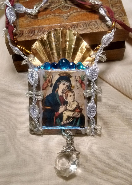 Our Lady of Perpetual Help Tin Shrine Ornament