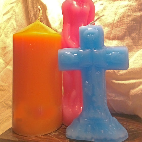 Cross & Keys Candle, Hand-Poured, "Blanks"