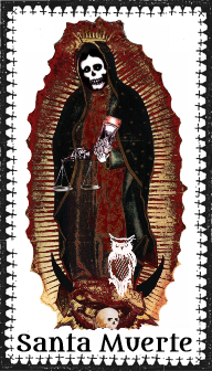 Santisima Muerte Mini Prayer Card, Wallet Sized